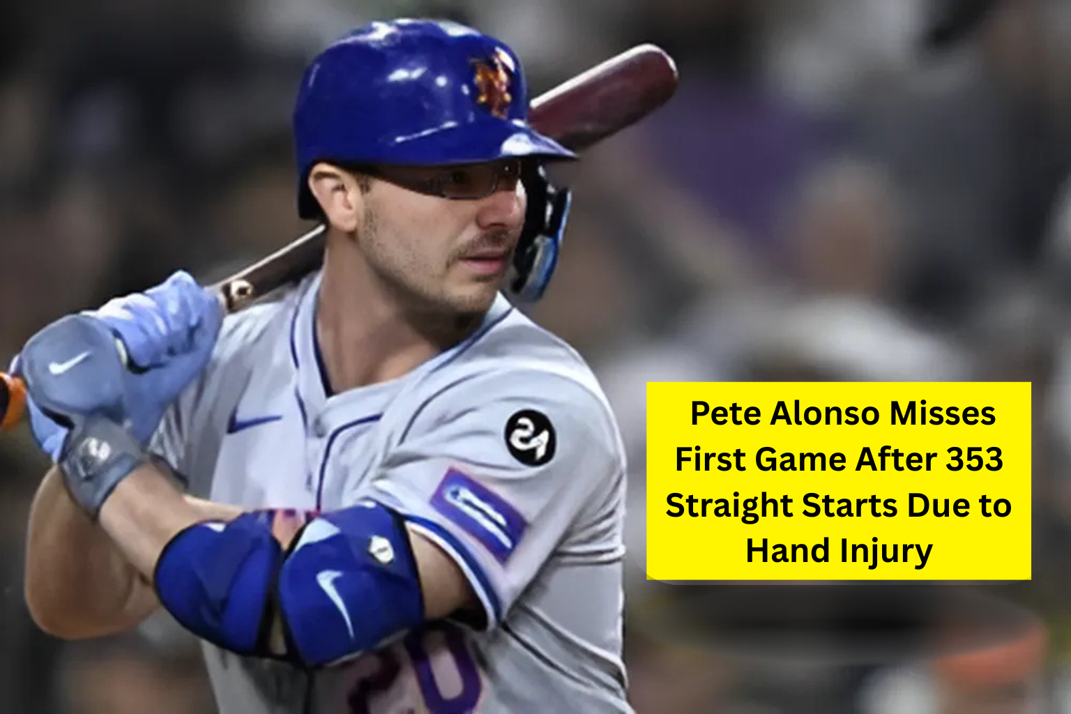 Pete Alonso Misses First Game After 353 Straight Starts Due to Hand Injury