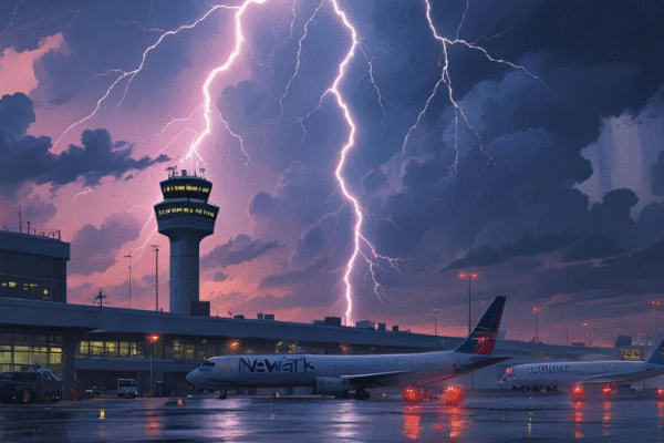 Severe Thunderstorms Trigger Ground Stop at Newark Airport and Nearby Hubs Severe Thunderstorms Trigger Ground Stop at Newark Airport and Nearby Hubs